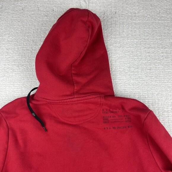 Vintage Avirex Y2K Hoodie Sweatshirt Size M Tiger Patch 63RD Fighter Squad Red - Picture 16 of 16